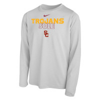 USC Trojans Youth Nike 2023 Postseason Basketball Sole Bench Long Sleeve T-Shirt
